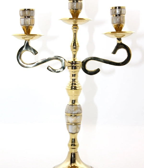 Pirinç Sedefli 3lü Şamdan 18912