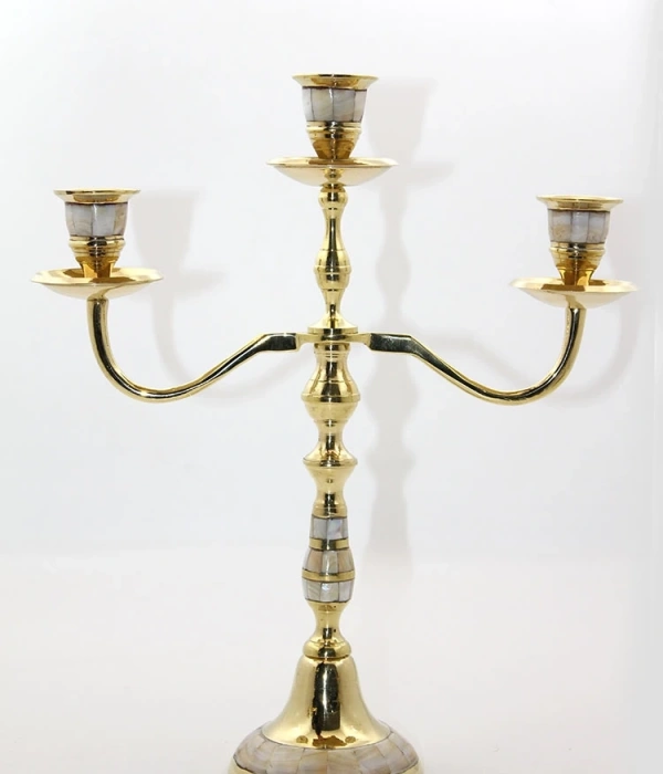 Pirinç Sedefli 3lü Şamdan 19124