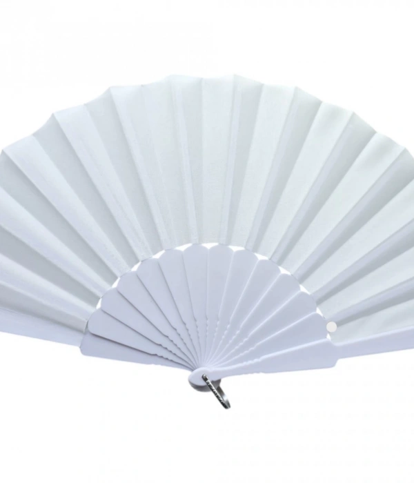 Plastik Düz Kumaş Yelpaze 12li Beyaz