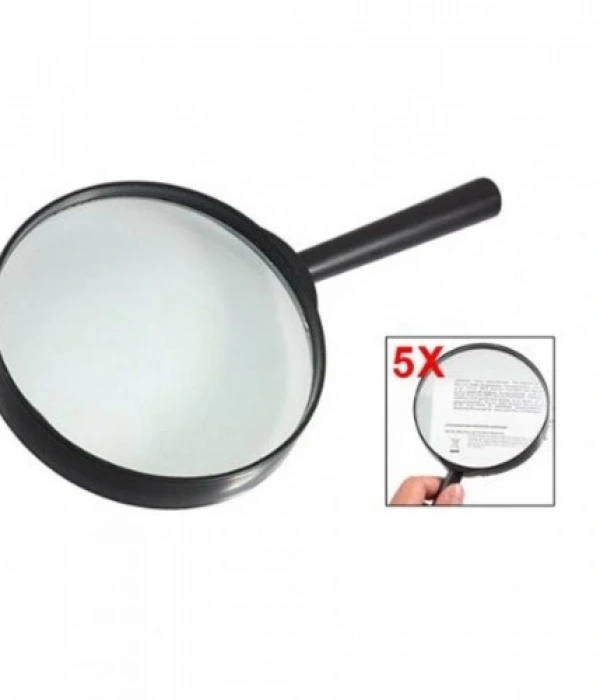 Plastik Siyah Yuvarlak Kolu 100mm Dia Büyüteç 5x Büyüteç