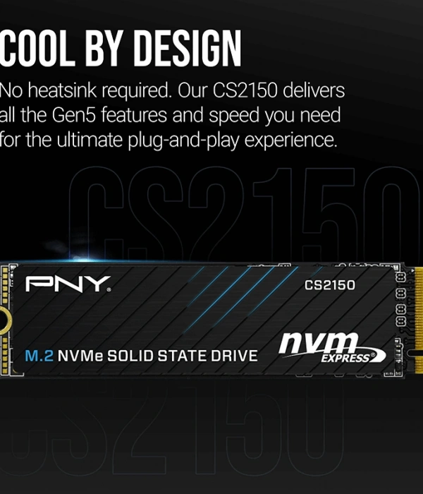 PNY CS2150 2TB  10200/8500 NVMe PCIe Gen5x4 M.2 SSD (M280CS2150-2TB-TB)