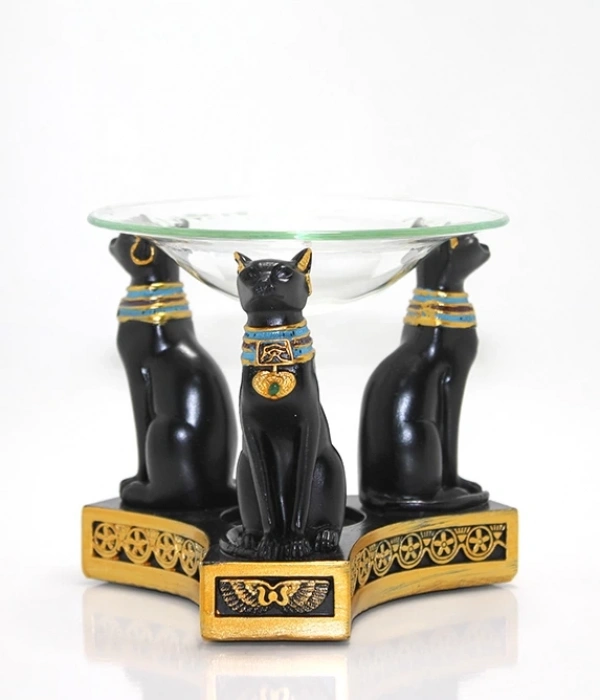 Polyester Mısır Kedisi Buhurdanlık Alk2981