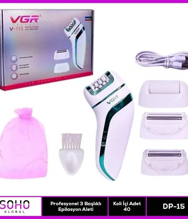 Profesyonel 3 Başlıklı Epilasyon Aleti