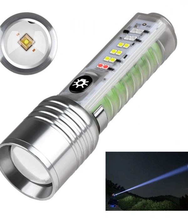 Profesyonel Tg Led Güçlü 8 Modlu Type-c 1000 Lümen Polis Çakarlı Şarjlı El Feneri