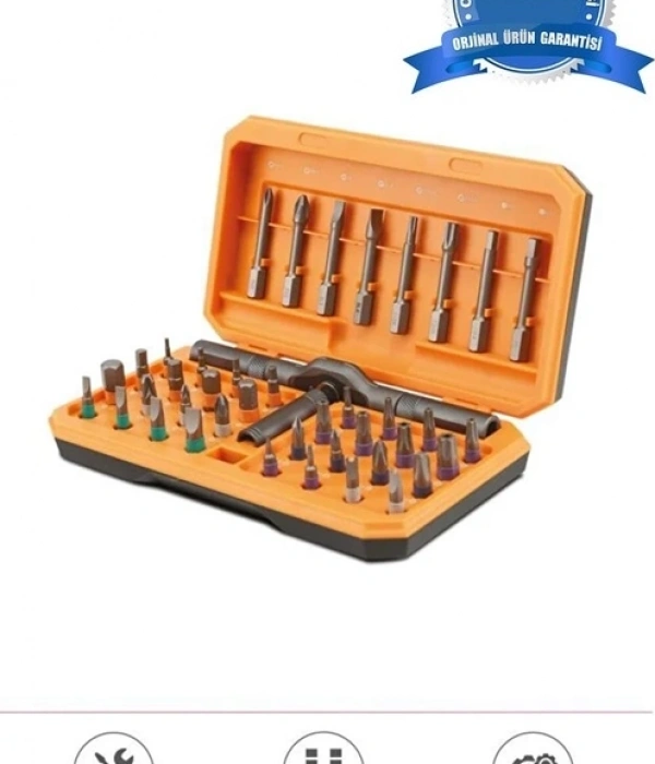 Profesyonel Tornavida Seti 40 Parça Çok Uçlu Kapsamlı Tamir Seti Gri