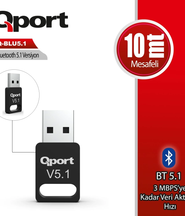 QPORT Q-BLU5.1 BLUETOOTH V5.1 USB ADAPTOR
