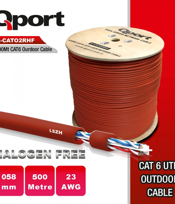 QPORT Q-CATO2RHF LSZH 500M 23AWG MAKARALI HALOGEN FREE KABLO