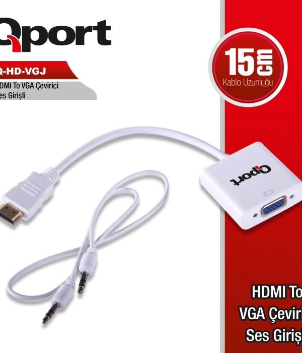 QPORT Q-HD-VGJ HVJ HDMI TO VGA ÇEVİRİCİ