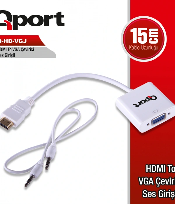 QPORT Q-HD-VGJ HVJ HDMI TO VGA ÇEVİRİCİ