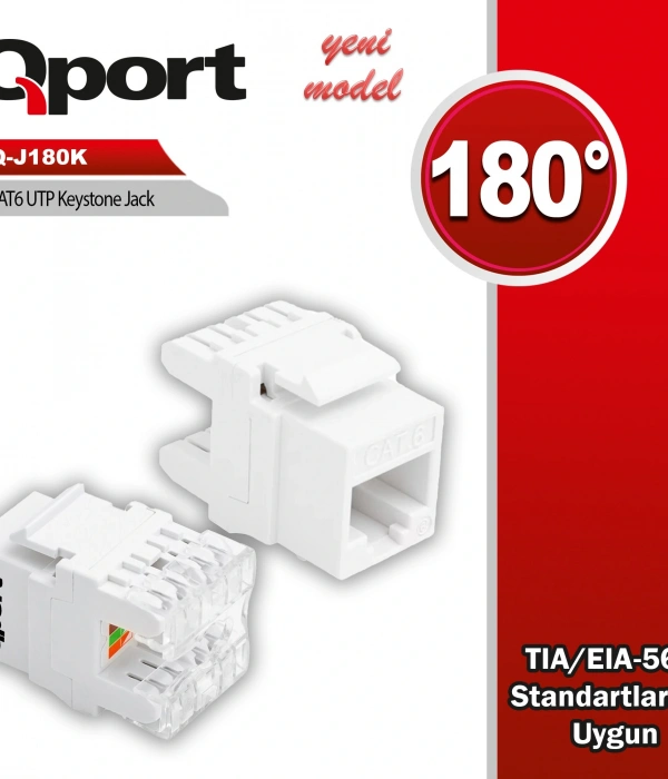 QPORT Q-J180K CAT6 180 DERECE KEYSTONE JACK