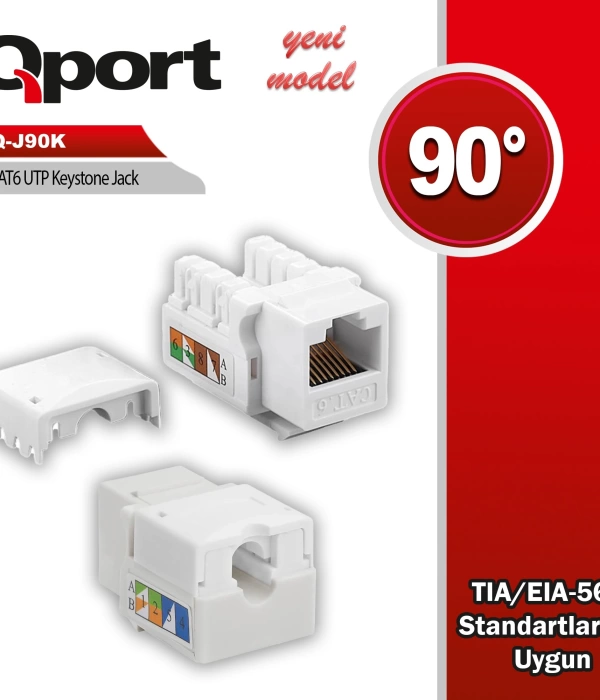QPORT Q-J90K CAT6 90 DERECE KEYSTONE JACK