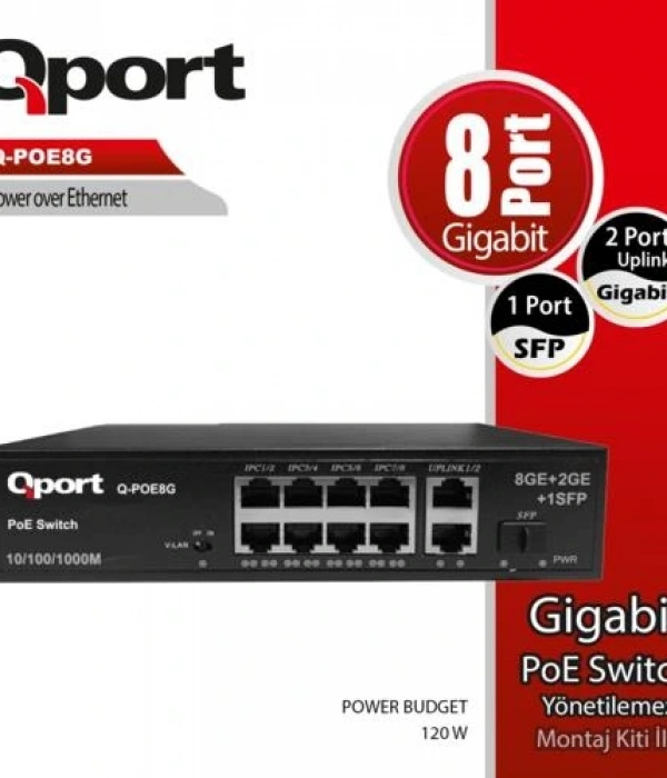 QPORT Q-POE8G 8 PORT GIGABIT + 2 PORT GIGABIT UPLI