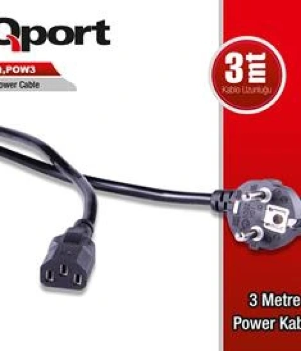 QPORT Q-POW3 3 METRE PC POWER KABLOSU