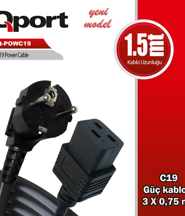 QPORT Q-POWC19 1.5M C19 POWER GUC KABLOSU