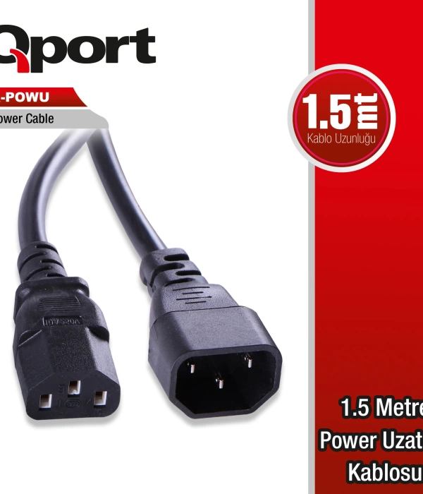 QPORT Q-POWU 1.5 METRE POWER UZATMA KABLOSU