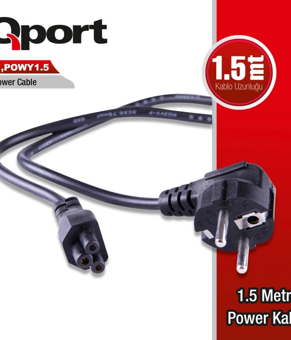 QPORT Q-POWY1.5 1.5 METRE PC POWER KABLOSU