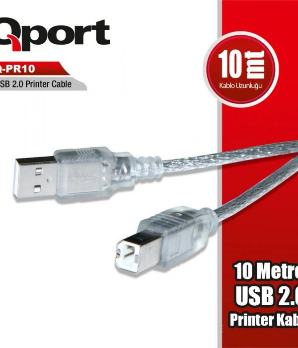 QPORT Q-PR10 USB 2.0  10 METRE PRINTER KABLOSU