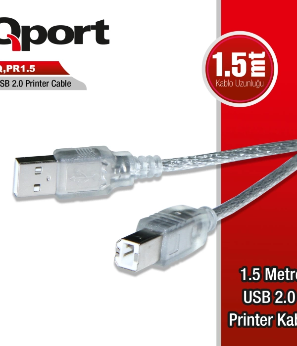 QPORT Q-PR1.5 USB 2.0 1.5 METRE YAZICI KABLO