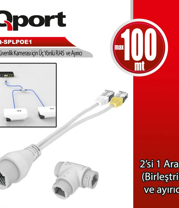 QPORT Q-SPLPOE1 POE SPLITTER 2IN1 AG KONNEKTORU +
