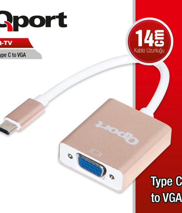 QPORT Q-TV TYPE-C TO VGA CEVIRICI