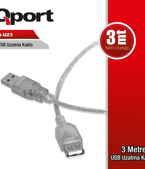 QPORT Q-UZ3 3MT USB UZATMA KABLOSU