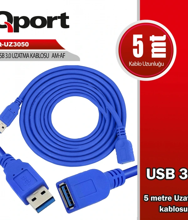 QPORT Q-UZ3050 USB3.0 5MT UZATMA KABLOSU