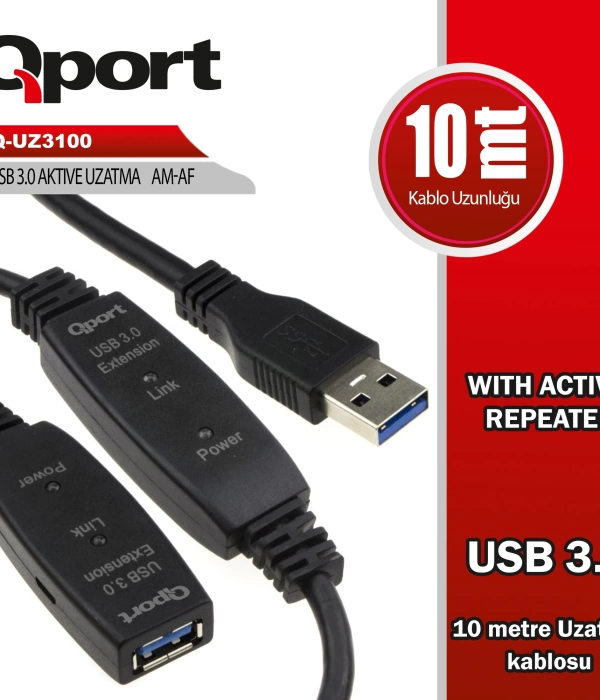 QPORT Q-UZ3100 USB3.0 10MT UZATMA KABLOSU YENİLEYICİ