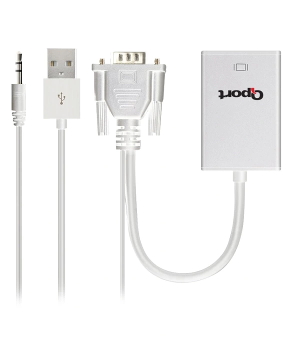 QPORT Q-VH VGA TO HDMI ÇEVİRİCİ + SES KABLOSU