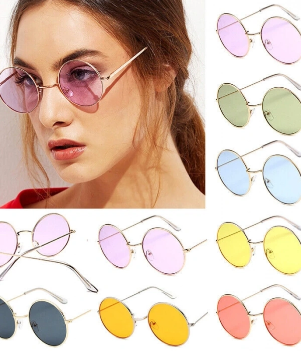 Renkli Lennon Retro İmaj Gözlükleri 6 Renk 6 Adet