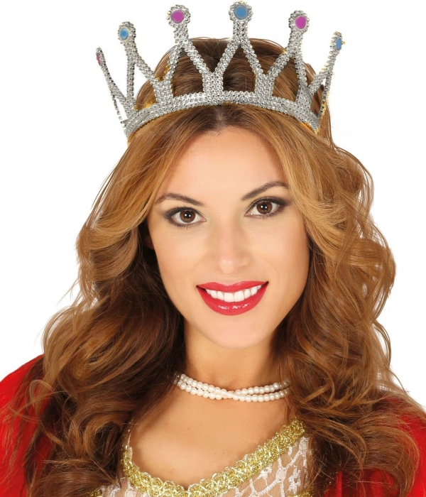 Rönesans Kostümlü Kraliyet Ortaçağ Gümüş Kraliçe Prenses Tacı