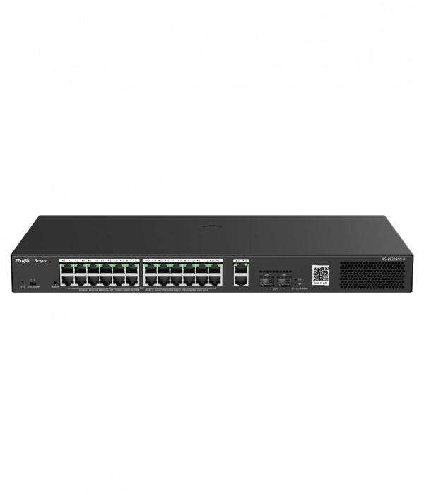 RUİJİE-REYEE RG-ES228GS-P 28 PORT 24XGE-2XGE/SFP 370W POE SWİTCH