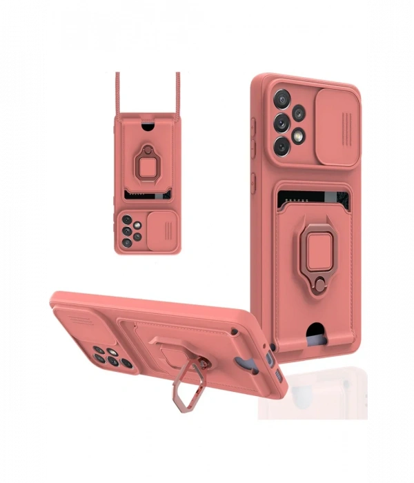 Samsung Galaxy A73 5G Kılıf Zuma Kartvizitli Yüzüklü Silikon