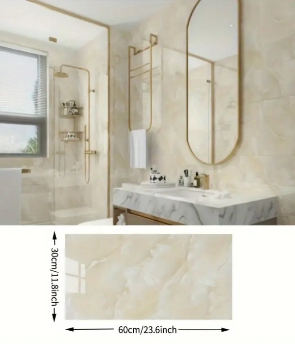 Sarı Mermer Desenli Alüminyum Plastik Duvar Sticker