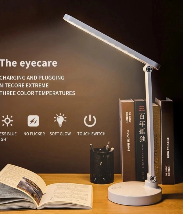 Şarjlı 40 Led Çalışma Okuma Işığı Kademeli Masa Lambası Ayarlanabilir Renk Tonu Ve Parlaklık Ps-1912