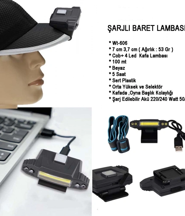 Şarjlı Baret Lambası  Wt-606