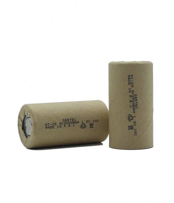 Sertec 1.2v Ni-cd Sc 2000 Mah Kağıt Şarjlı Pil 10c (başsız/flat Head)