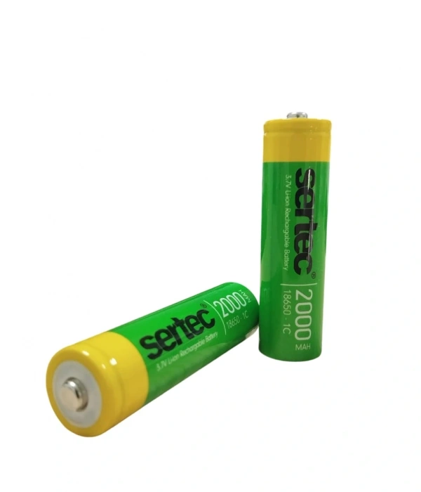 Sertec 18650 3.7v 2000 Mah 1c Li-ion Şarjlı Pil Başlı