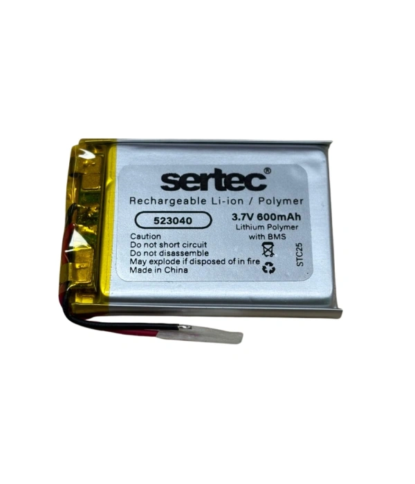 Sertec 523040 3.7v 600 Mah Li-polymer Pil (devreli/1.5a)