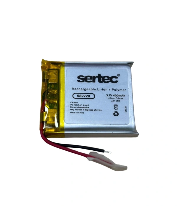 Sertec 582728 3.7v 400 Mah Li-polymer Pil (devreli/1.5a)