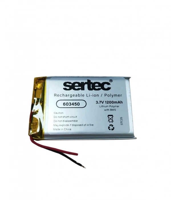 Sertec 603450 3.7v 1200 Mah Li-polymer Pil (devreli/1.5a)