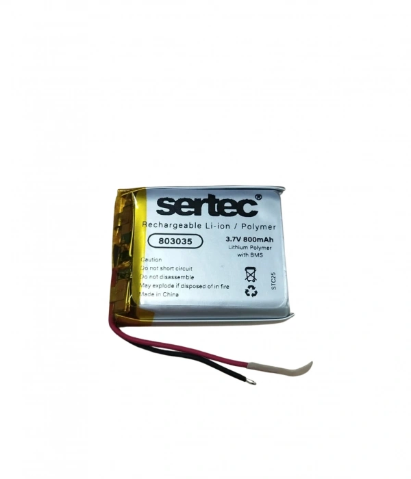 Sertec 803035 3.7v 800 Mah Li-polymer Pil (devreli/1.5a)