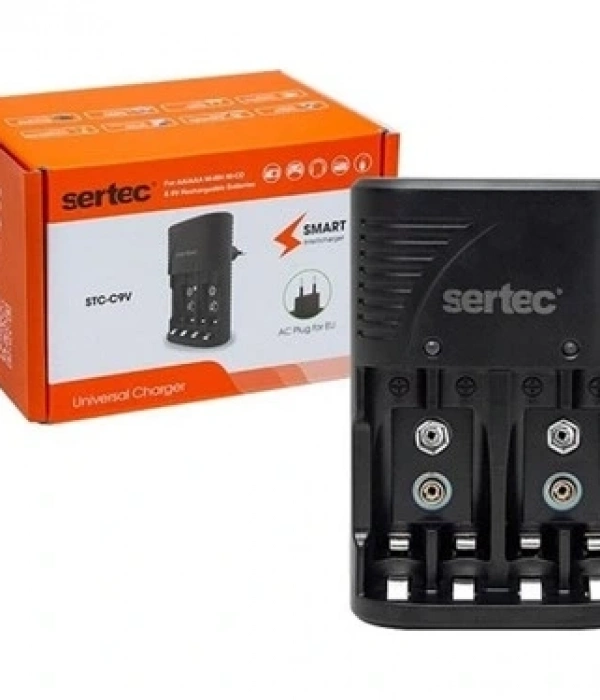 Sertec Stc-c802 Aa-aaa-9v Uyumlu 4lü Pil Şarj Aleti