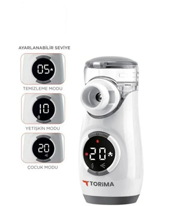 Sessiz Kademeli Dijital Ekranlı Usb Şarjlı Mesh Nebulizatör Cihazı