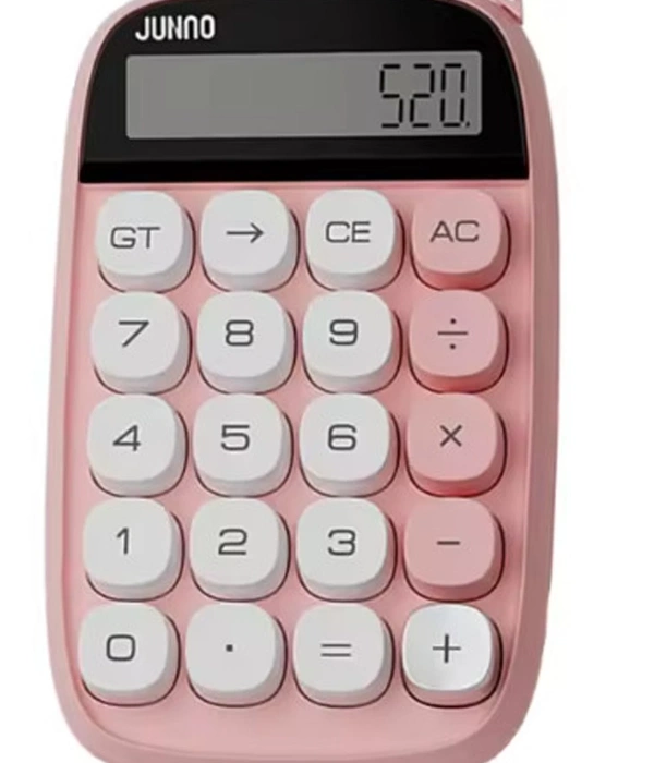 Sevimli Kare Tuşlu 10 Haneli Ldc Ekran Hesap Makinası Pembe