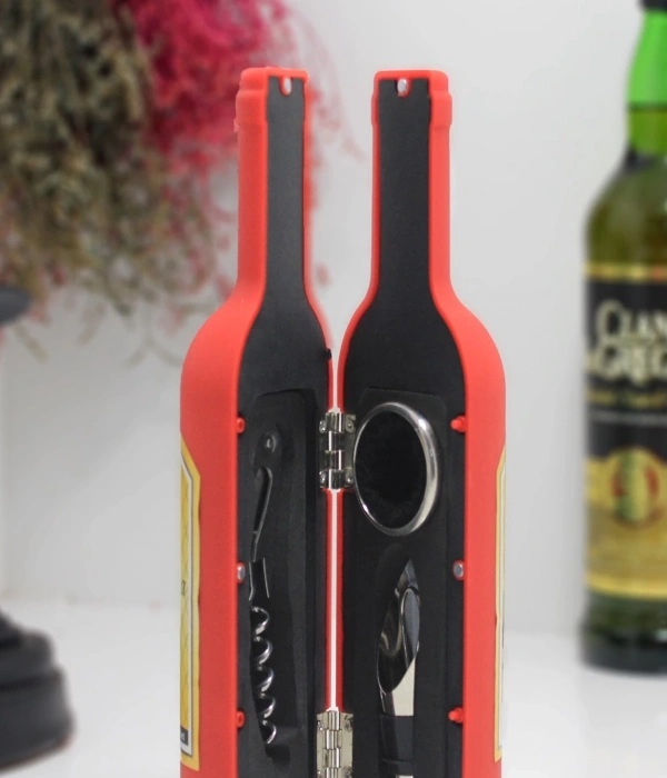 Şişe Tirbuşon Seti Küçük Kırmızı Alk2627