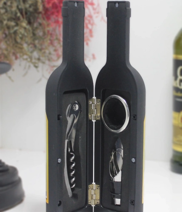 Şişe Tirbuşon Seti Küçük Siyah Alk2630