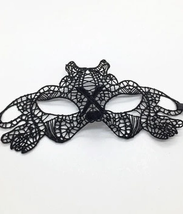 Siyah Renk Dantel Kesim Dantel İşlemeli Balo Parti Maskesi 11 No