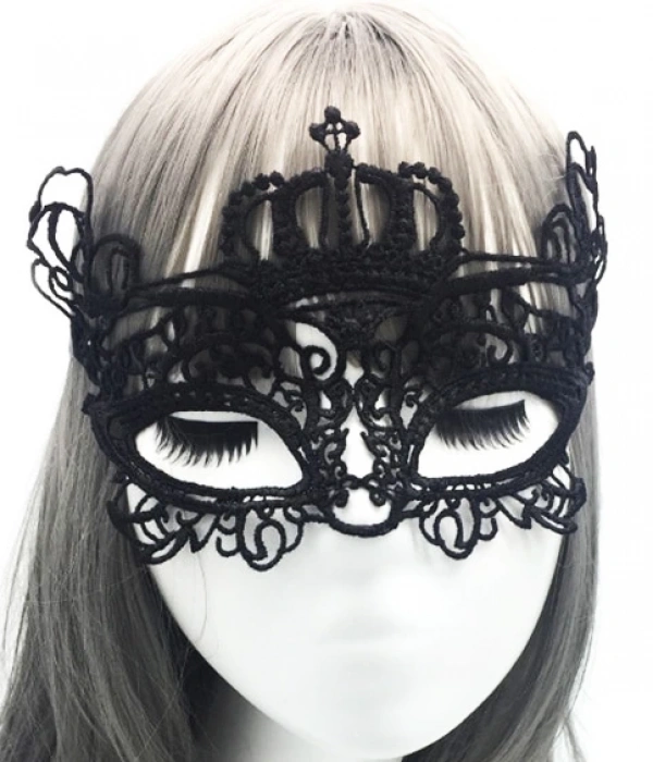 Siyah Renk Dantel Kesim Dantel İşlemeli Balo Parti Maskesi 9 No