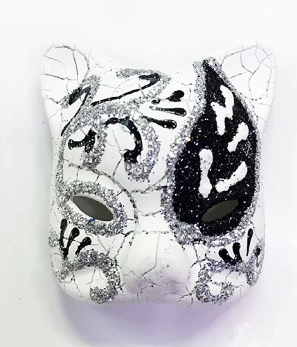 Siyah Renk İşlemeli Seramik Malzemeden İmal Venedik Kedi Model Magnet