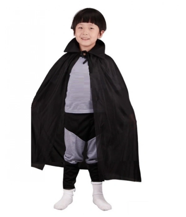 Siyah Renk Yakalı Çocuk Pelerin 90 Cm